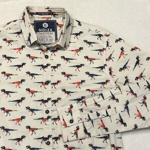 Noize shirt button down dinosaur print T-Rex long sleeve men’s medium